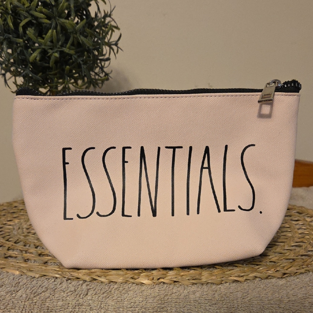 Rae Dunn Pink Essentials Cosmetic Bag